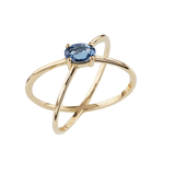 Anello a X Blu London