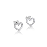 Drop earrings in 18kt gold and 0.06 ct white diamonds