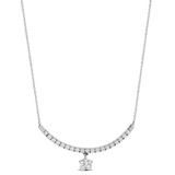 Silver necklace with gold triangle