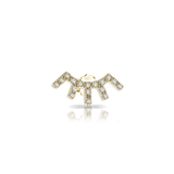 Gold single earring with star-shaped zircons