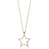 Diamonds Side Star Necklace