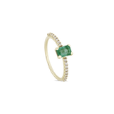 Silver necklace with gold triangle