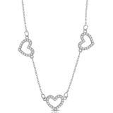 Silver necklace with gold triangle