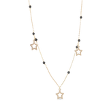 Silver necklace with gold triangle