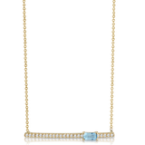 Silver necklace with gold triangle