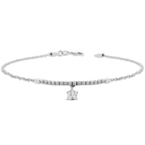 Silver necklace with gold triangle