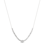 Silver necklace with gold triangle
