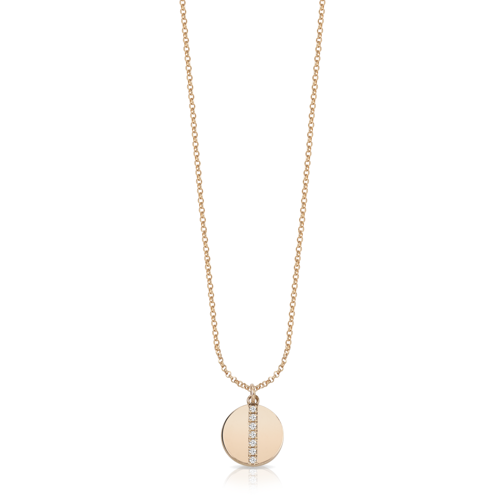 Collana con ciondolo a forma di croissant con diamanti veri