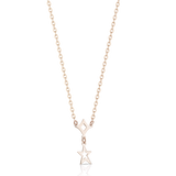 Silver necklace with gold triangle