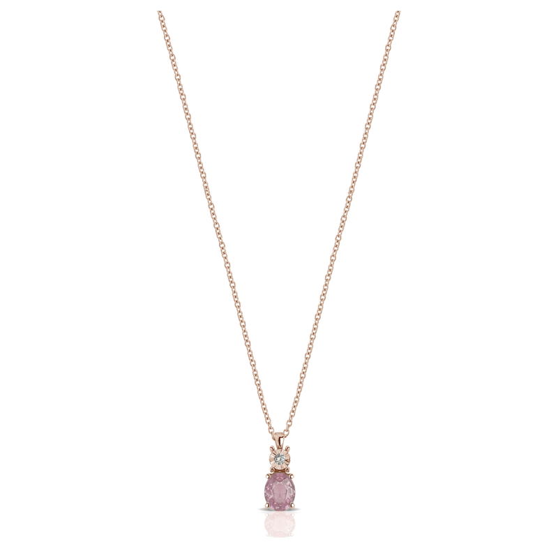 Silver necklace with gold triangle