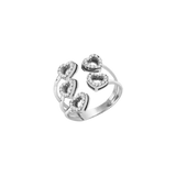 White gold ring with diamond heart 