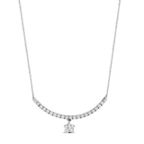 Silver necklace with gold triangle