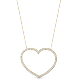 Gold necklace with heart-shaped pendant and white diamonds