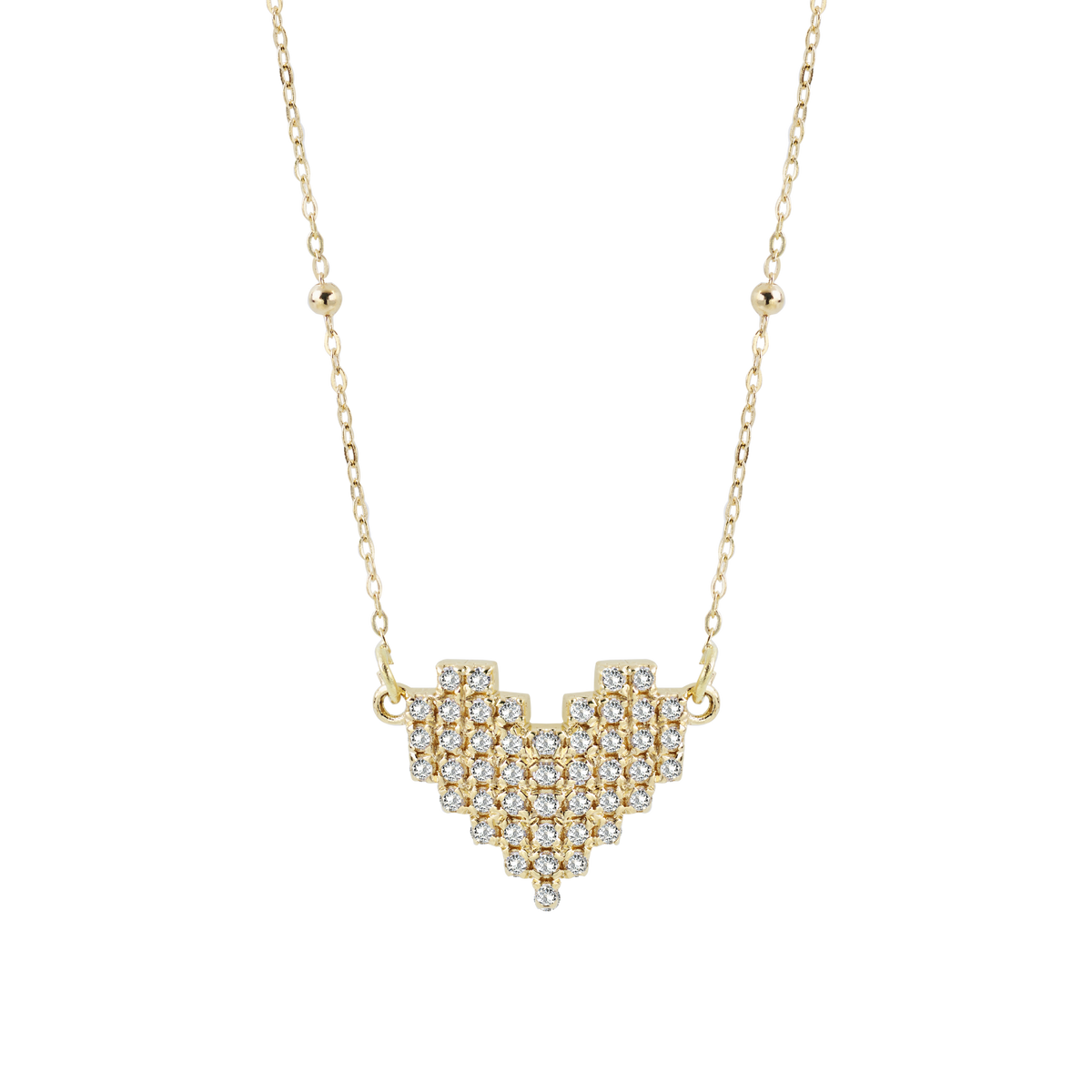 Gold necklace with heart-shaped pendant