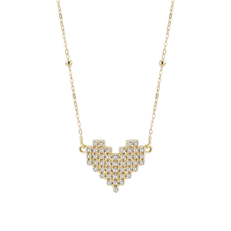 Gold necklace with heart-shaped pendant