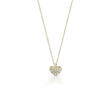 Gold necklace with heart-shaped charm and white diamonds