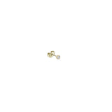 Boucle d'oreille unique avec point lumineux en or 18 ct avec lunette conique de 0,03 ct