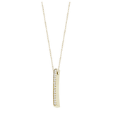 18kt Gold Necklace with Vertical Bar with Diamonds 