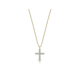 18kt yellow gold cross necklace with diamonds