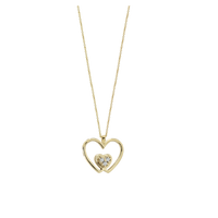 Collana in oro 18 kt con cuore traforato e diamanti bianchi