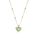 Collier avec pendentif coeur en or 18 ct avec pierre centrale et diamants blancs 