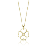 Collier trèfle à quatre feuilles en diamant