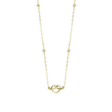 Silver necklace with gold triangle