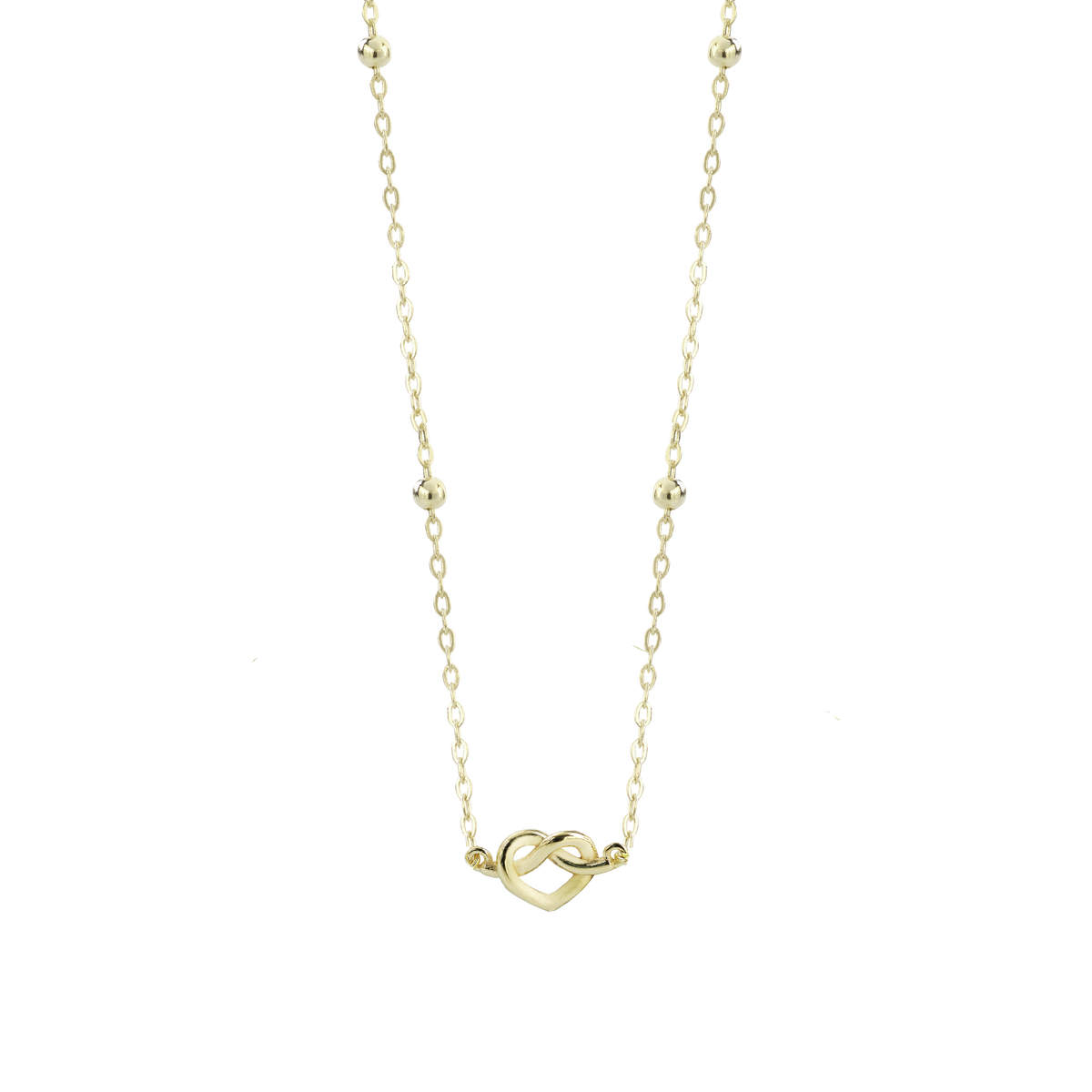 Silver necklace with gold triangle