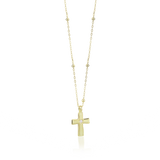 Gold necklace with crown-shaped pendant with diamond