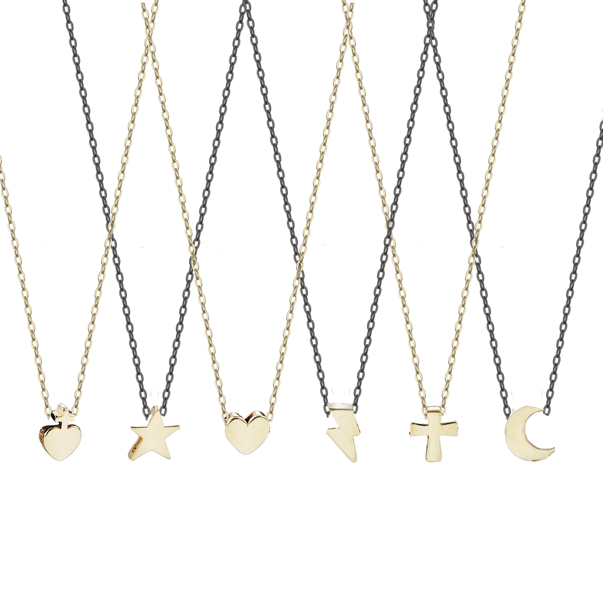 18kt gold necklace with mini charms