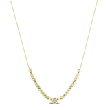 Silver necklace with gold triangle