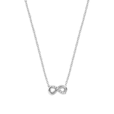 Collana in oro bianco 18kt con infinito e diamanti