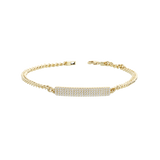 Bracciale con barra in oro giallo 18 kt e diamanti bianchi