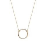 18kt gold necklace with openwork round and white diamonds