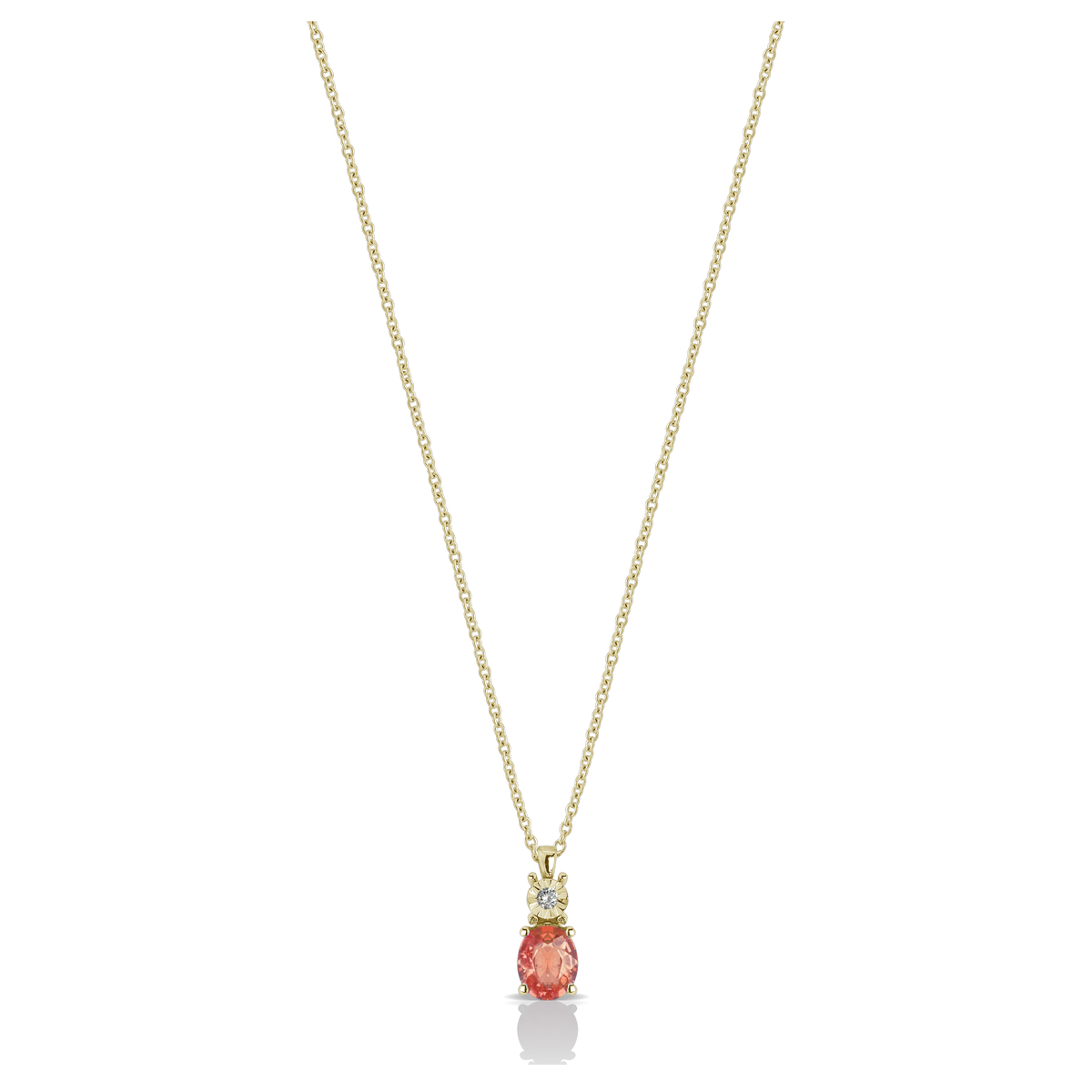 Silver necklace with gold triangle