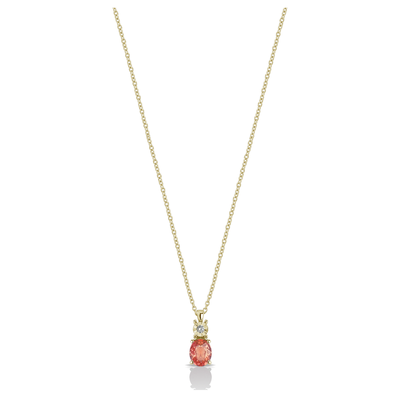 Silver necklace with gold triangle