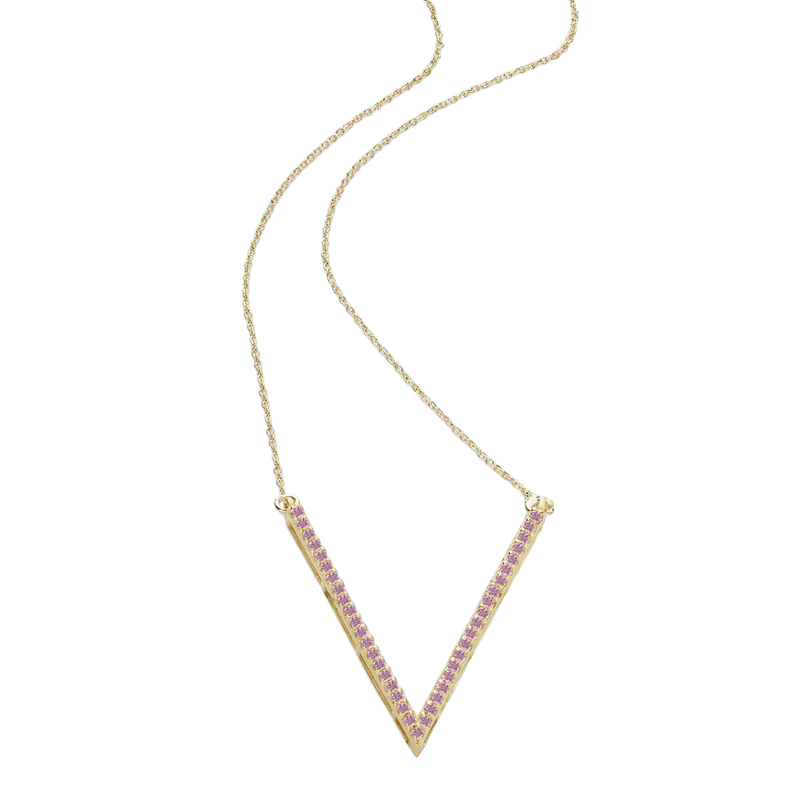 Gold necklace with pointed wand