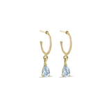 18kt gold earrings with teardrop sky topaz