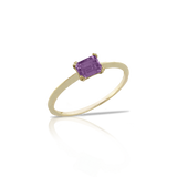 Bague éternité en or 18 ct et améthystes