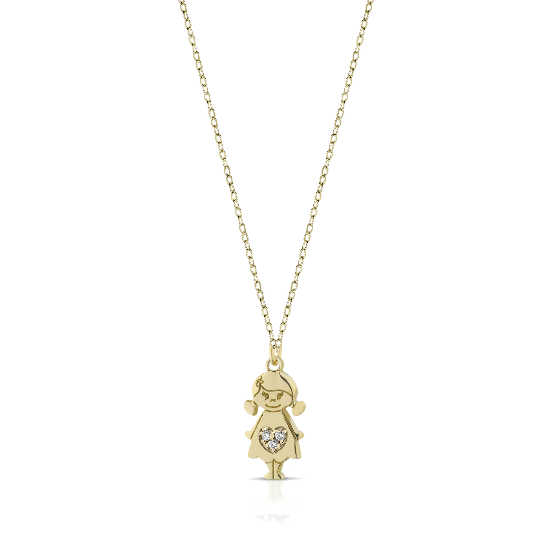 Collana Donna Con Ciondolo My Little Girl – Placcata Oro 18k E Zirconi