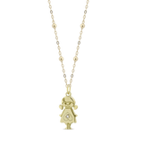 Gold necklace with star-shaped pendant with glitter