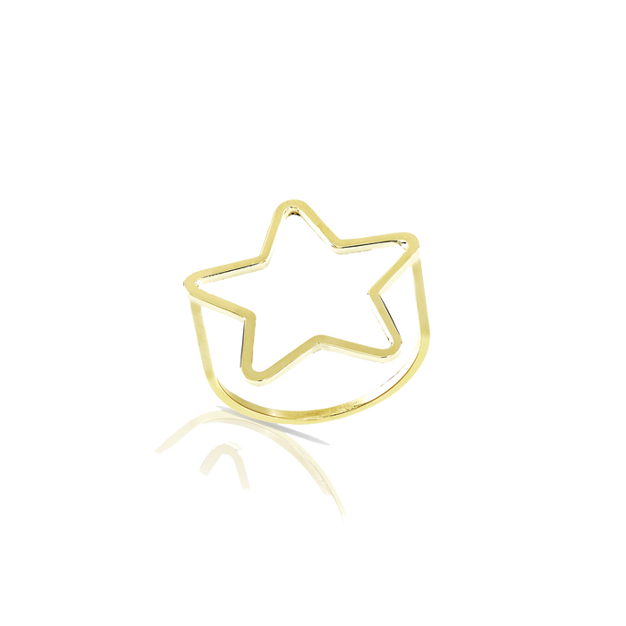 Anello in oro giallo con stella