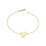 Gold bracelet with heart-shaped pendant