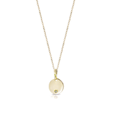 Yellow Gold Necklace with Round Diamond Pendant