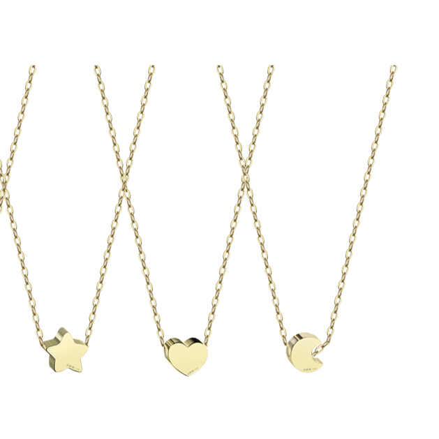 Gold necklace with four-leaf clover pendant