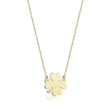 Gold necklace with four-leaf clover pendant