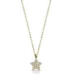 Collana in oro con charm a forma di stella e diamanti bianchi