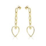 Boucles d'oreilles en chaîne en forme de cœur