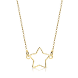 Collar de oro con colgante perforado en forma de estrella