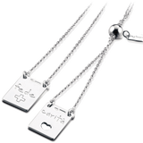 Silver scapular with medals engraved with heart and cross